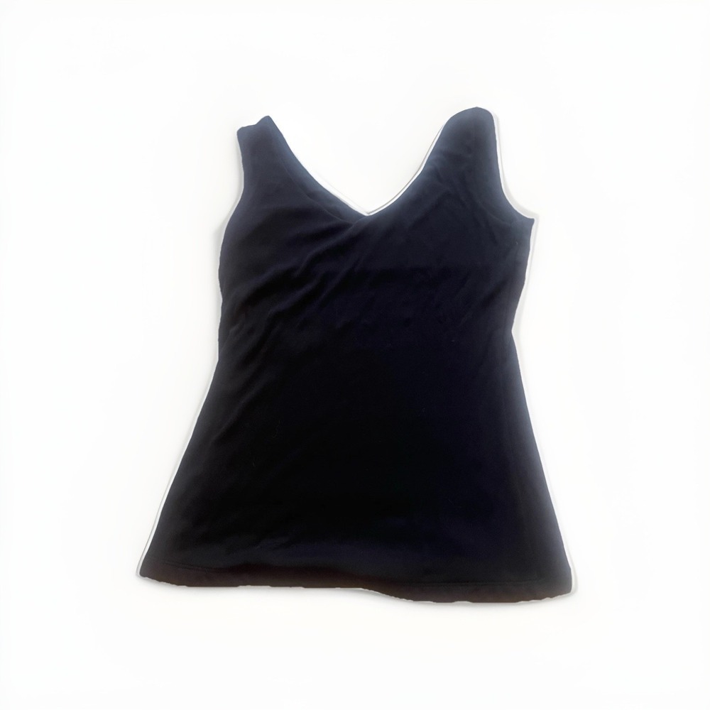 Black Stretch Tank Top Women's Minimalist Layering Basic Y2K
